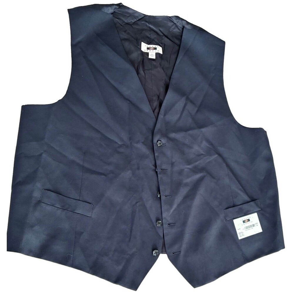 Joseph Abboud Vest Waistcoat Mens 4X Navy Blue US Made With Italian Wool NEW NWT
